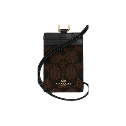 Coach Signature C Brown Black Lanyard Badge ID Cre