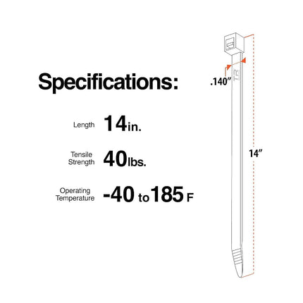 TR Industrial Multi-Purpose Cable Ties (100 Piece), 14", Natural