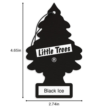 LITTLE TREES Car Air Freshener I Hanging Tree Provides Long Lasting Scent for Auto or Home I Black Ice, 24 count, (4) 6-packs