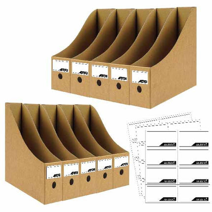 12 Pack Brown Cardboard Magazine Holder Premium Ma