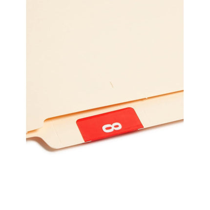 Smead DCC Color-Coded Numeric Label, 8, Label Roll, Red, 250 Labels per Roll (67428)