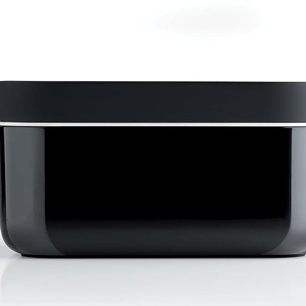 Lekue Ice Box | Ice Cube Tray for Freezer with Lid & Bin | Made with 100 Percent Platinum Silicone | Elegant and Retro Style Ice Cubes | for Cocktails, Ice Tea & Coffee and More | Black