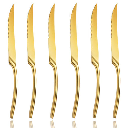 Lemeya 6 Pieces Steak Knife Set of 6, Standing Ste