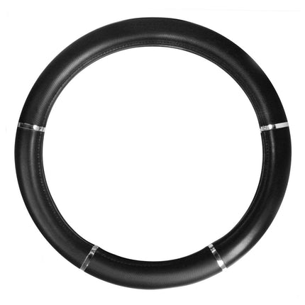 Grand General 54012 Heavy Duty 18 inches Black with chrome trims Steering Wheel Cover in Deluxe Accents Series