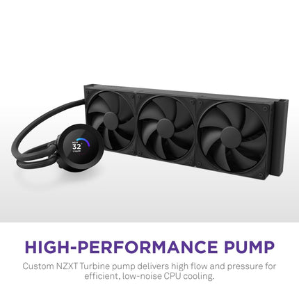 NZXT Kraken Plus 360-360mm AIO CPU Cooler, LCD - Black