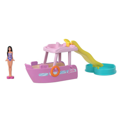 Barbie Mini BarbieLand 4-Pack Doll & Toy Vehicle Set with 4 1.5-inch Dolls & 4 Iconic Toy Vehicles with Color-Change Surprise, JDB85