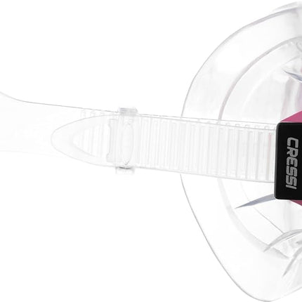 Cressi Single Lens Mask & Snorkel Set - Tempered Glass Diving Mask - Snorkel Set Adults for Pools & Sea - Quick-Adjust Buckles for Scuba Diving Equipment - Transparent/Pink - Single Mask