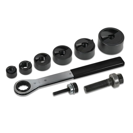 Klein Tools 53732SEN Knockout Punch Set with Wrench, Electrical Conduit Hole Cutter 1/2-inch to 2-inch