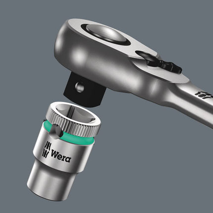 Wera 8004 B Zyklop Metal Ratchet with Switch Lever and 3/8-Inch Drive, 3/8 Zoll x 222.0 mm, Multi-Colour
