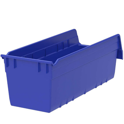 Akro-Mils 30098 ShelfMax Plastic Nesting Shelf Bin Box, 18-Inch Length x 6-Inch Width x 6-Inch Height, Case of 10, Red
