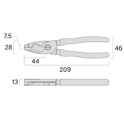 Fujiya 6050-200BG Cable Pliers, Black Gold, 7.9 inches (200 mm)