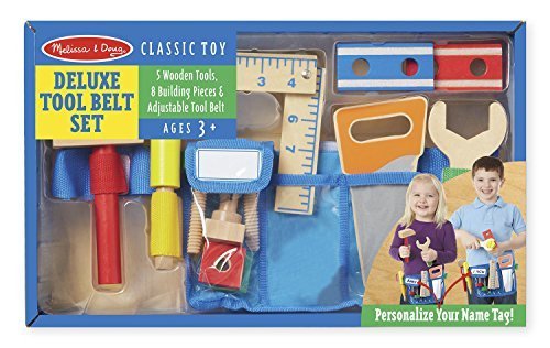Deluxe Tool Belt Wooden Play Set + FREE Melissa & Doug Scratch Art Mini-Pad Bundle [51743]