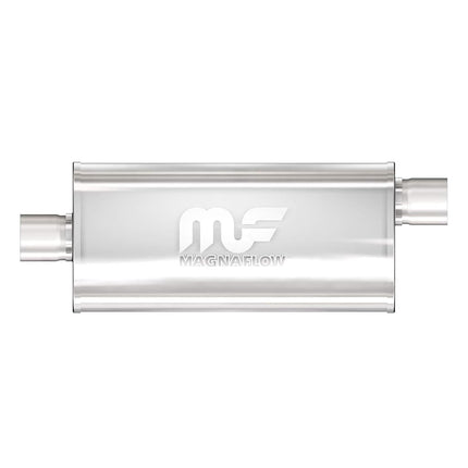 MagnaFlow 5in x 8in Oval Center/Offset Straight-Through Performance Muffler Exhaust Satin Finish 12289