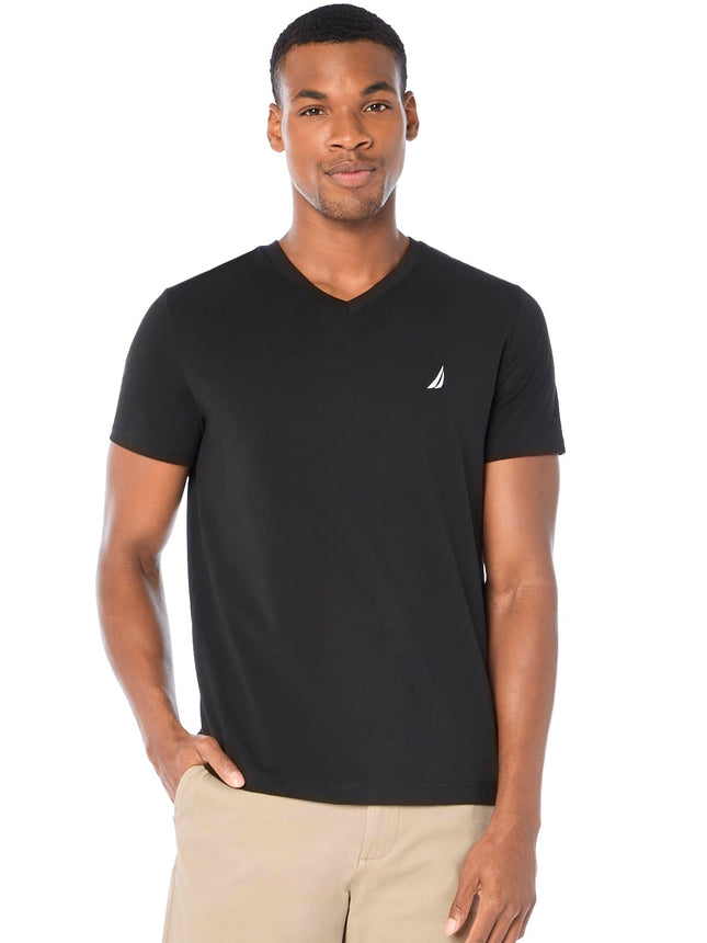 Nautica Men's Short Sleeve Solid Slim Fit V-Neck T