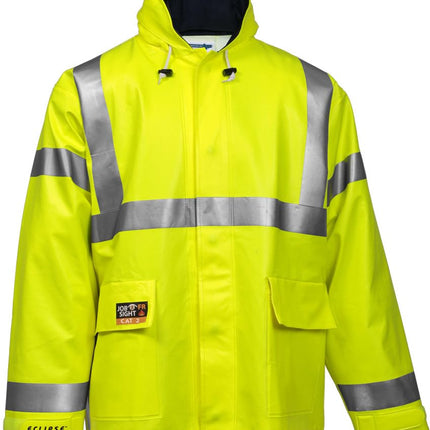 Veste Eclipse J44122.MD ANSI 107 Classe 3 avec ruban réfléchissant argenté de 2 po, taille moyenne, jaune/vert fluorescent