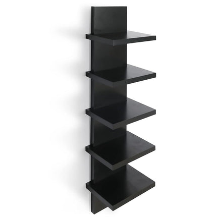 5 Tier Wall Shelves Black, Vertical Column Shelf F