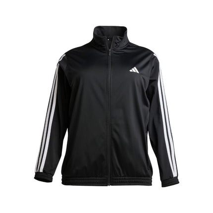 adidas womens Tricot 3-stripes Track Top, Black/White, 3X