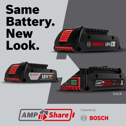 Bosch BAT612-2PK 18-volt Lithium-Ion 2.0 AH Slim Pack Battery with Digital Fuel Gauge, 2-Pack