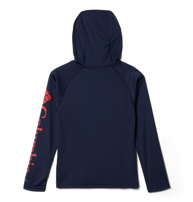 Sudadera con capucha Columbia Terminal Tackle Unisex para jóvenes, logo Collegiate Navy/Red Spark, Small