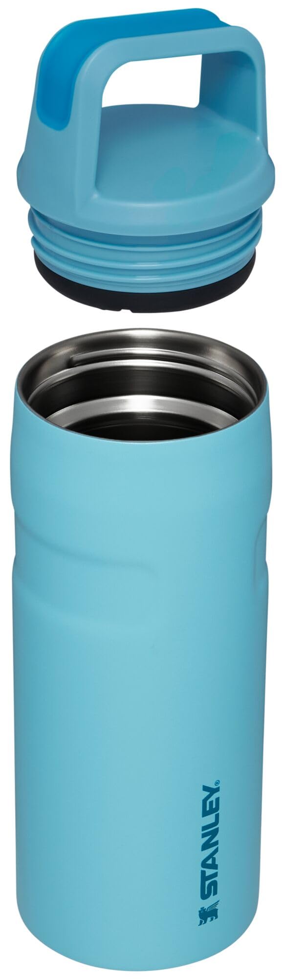 Bouteille d'eau STANLEY IceFlow Cap and Carry 470 ml | Couvercle large torsadé | Légère et antifuite pour les voyages et le sport | Acier inoxydable isotherme | Sans BPA | Piscine