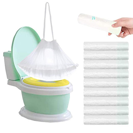 100Pack Potty Chair Liners with Drawstring,Toilet 