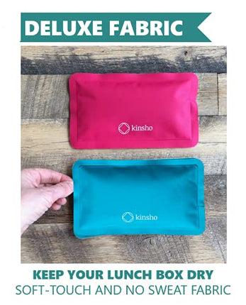 Ice Pack for Lunch Box, Kids Bag and Bento Boxes, Reusable and Refreezable Soft Slim Pouches for Travel, School, Work or Camping, Long Lasting Cold, Flexible | (Pink Turquoise)…