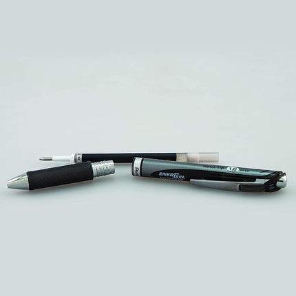 Pentel Energel Liquid Gel Pen- 1 Mm Bold 6 Black Ink & 6 Blue Ink Pens Energel, Bulk Pack of 12 Combo RTX Retractable Deluxe Liquid Gel Pen.