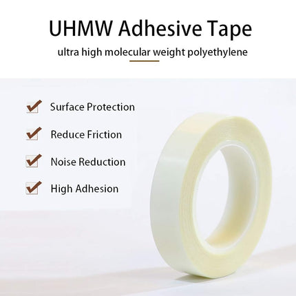 APT, UHMW (Ultra-high Molecular Weight) Polyethylene Tape, Resists Abrasion, Impact, for Surface Protection and Friction and Noise Reduction for Lining Sliding Surfaces. (3" x 5Yds, 10 Mil UHMW)