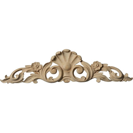Ekena Millwork ONL12X03X01FRAL Small Farmingdale Center with Scrolls, 12 1/4-Inch x 3 1/4-Inch x 5/8-Inch, Alder