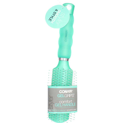Cepillo para el cabello Conair, agarres de gel, multiusos, los colores varían (paquete de 2)
