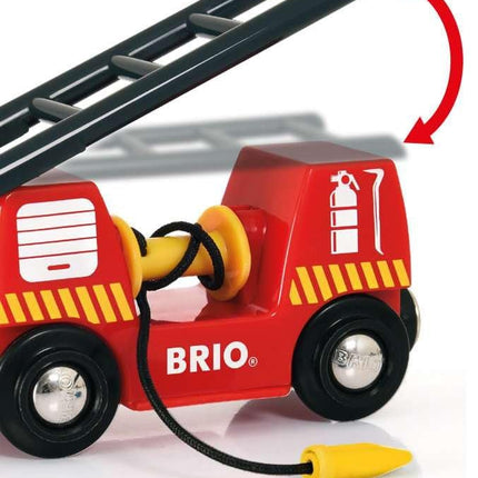 BRIO World Fire & Rescue - Central Fire Station for Kids Age 3 Years Up - Wooden Railway Train Accessories and Add Ons