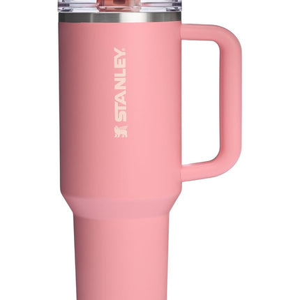 Vaso Stanley Quencher ProTour Flip Straw de 40 oz con tapa a prueba de fugas | Popote integrado y asa | Compatible con portavasos para viajes | Vaso térmico de acero inoxidable | Sin BPA | Pink Mesa