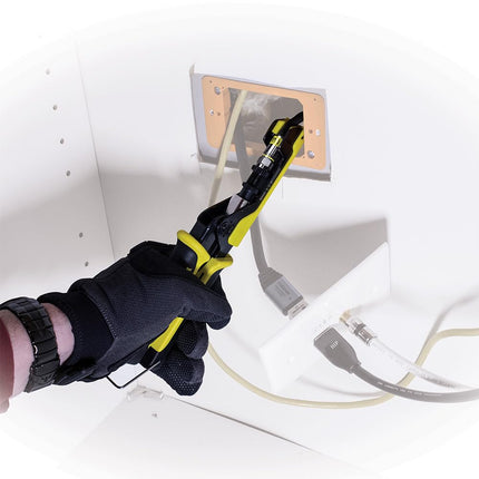 Crimper, Extended Reach Coax Compression Connector for F, BNC, and RCA Connectors, Klein Tools VDV211100