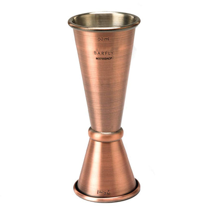 Barfly Japanese Style Jigger, 25 ml x 50 ml, Antique Copper