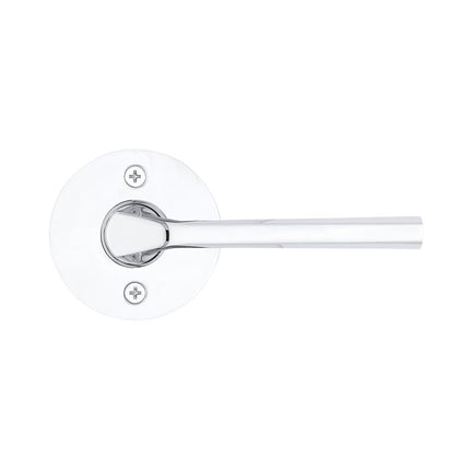 Kwikset Lisbon Dummy Door Handle, RoundSingle Sided Lever for Closets, French Double Doors, and Pantry, Polished Chrome Non-Turning Reversible Interior Push/Pull Lever