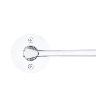 Kwikset Lisbon Dummy Door Handle, RoundSingle Sided Lever for Closets, French Double Doors, and Pantry, Polished Chrome Non-Turning Reversible Interior Push/Pull Lever