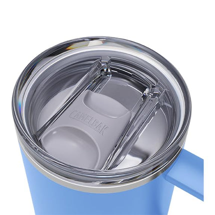 CamelBak Thrive Leak-Proof 16 oz Mug, Insulated Stainless Steel - for Travel, Coffee, Tea, hot Beverages - Spill Proof - Cup-Holder Compatible, Sky Blue