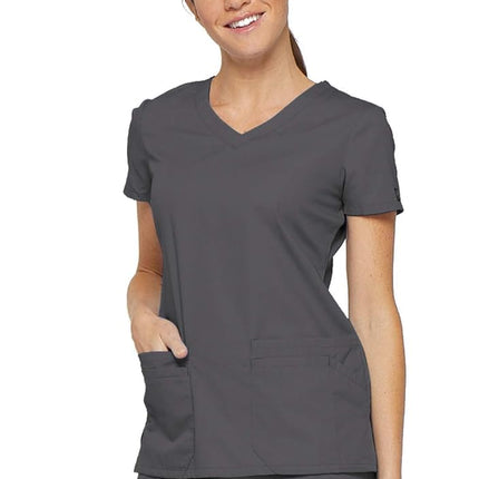 Dickies Women's EDS Signature Scrubs Jr. Fit V-Neck Top - Gray - XX-Large