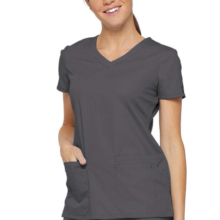 Dickies Women's EDS Signature Scrubs Jr. Fit V-Neck Top - Gray - XX-Large