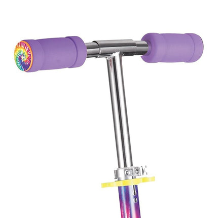 OzBozz TIE DYE SCOOTER WITH FLASHING WHEELS, rainbow