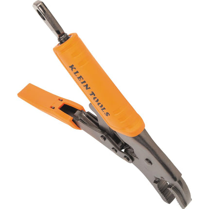 Klein Tools 38602 Curved Jaw Locking Pliers with Quick Release Handles, Intuitive Thumb Knob, High Torque and Gripping Power, 10-Inch
