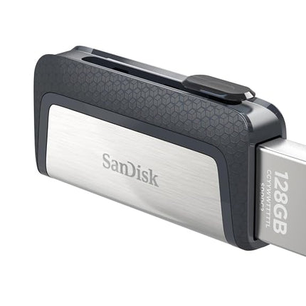 SANDISK Ultra Dual Drive USB Type-C Flash Drive 256GB (Phone Storage, for smartphones, tablets, Macs and computers, Retractable Double Connection USB Type-C & Type A, 150MB/s Transfer rates)