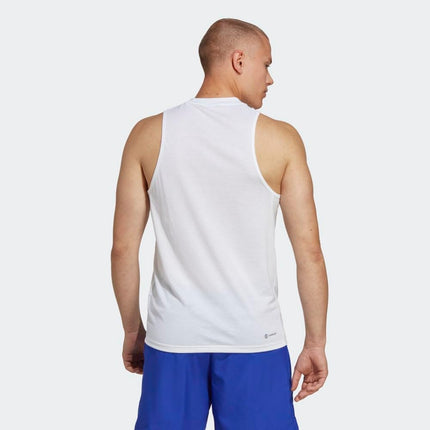 adidas Men's Training Essentials Feel Ready Logo Sleeveless T-Shirt, White/Black, XS