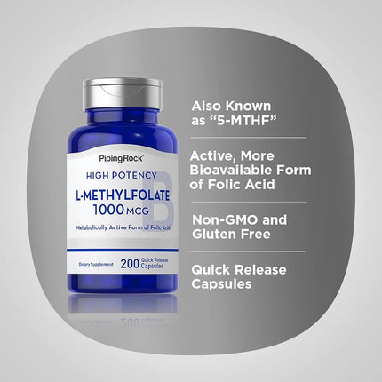 L-Methylfolate 1,000 mcg 200 Capsules