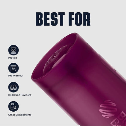 BlenderBottle Classic V2 Shaker Bottle Perfect for Protein Shakes and Pre Workout, 20-Ounce (3-Pack) Red, Green, and Plum