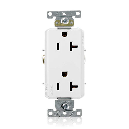 Leviton 16342-W 20-Amp, 125-Volt, Decora Plus Dupl