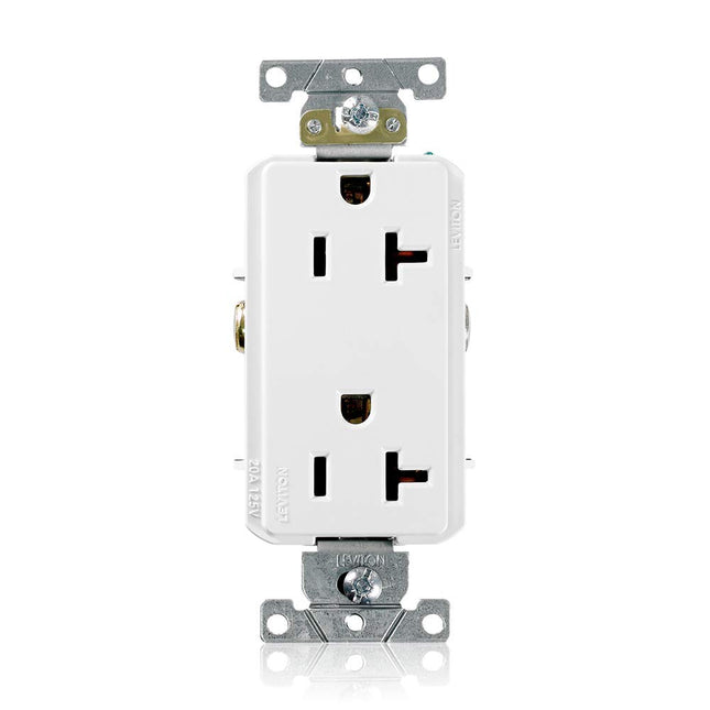 Leviton 16342-W 20-Amp, 125-Volt, Decora Plus Dupl