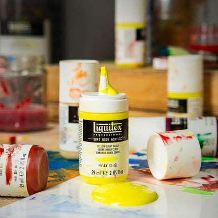 Pintura acrílica profesional Liquitex Soft Body, botella de 32 oz, amarillo medio sin cadmio