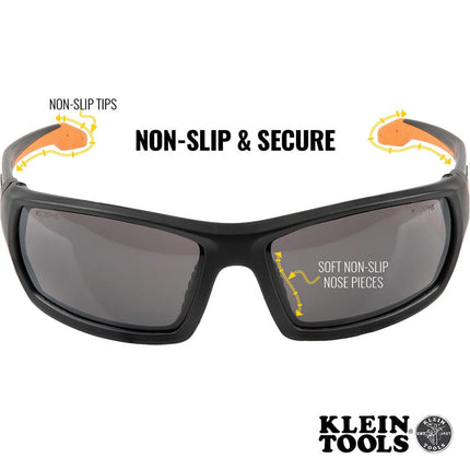 Klein Tools 60164 Safety Glasses, Professional PPE Protective Eyewear with Full Frame, Scratch Resistant and Anti-Fog, Gray Lens