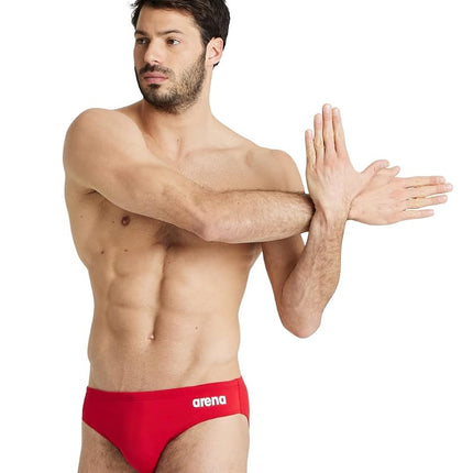 Arena Men's Standard Team Swim Briefs Solid, Red-White, 24